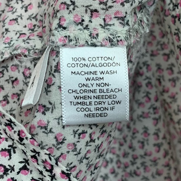 LOFT Ann Taylor Ditsy Floral Cotton Hidden Button Down Blouse Top Large Petite - Picture 8 of 8